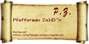 Pfefferman Zalán névjegykártya